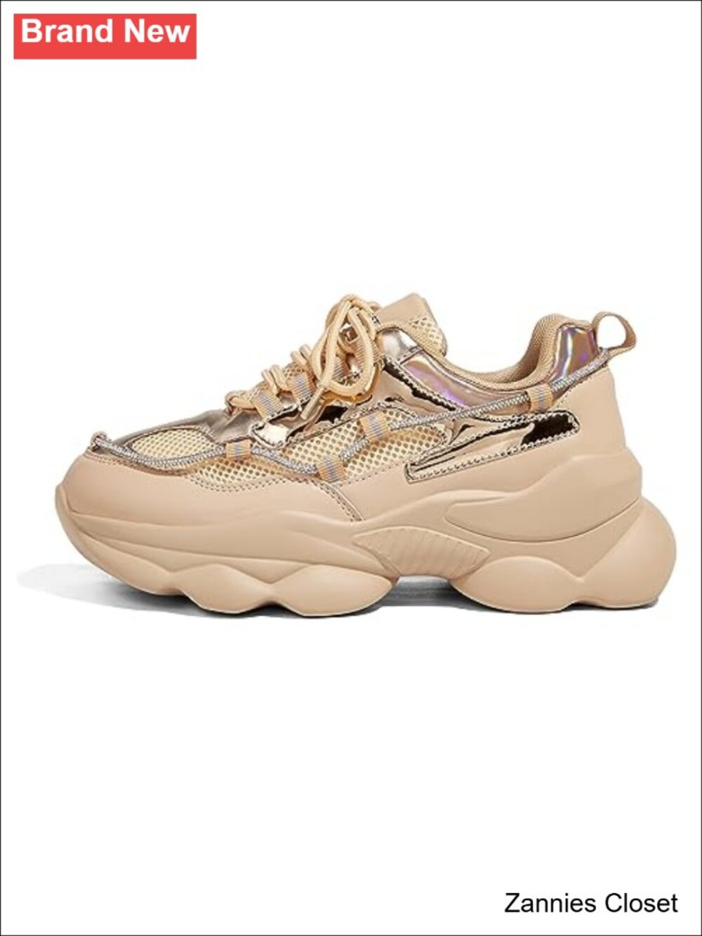 ✨ LUCKY STEP Women's Chunky Sneakers Rhinestone Platform Casual Walking Shoes